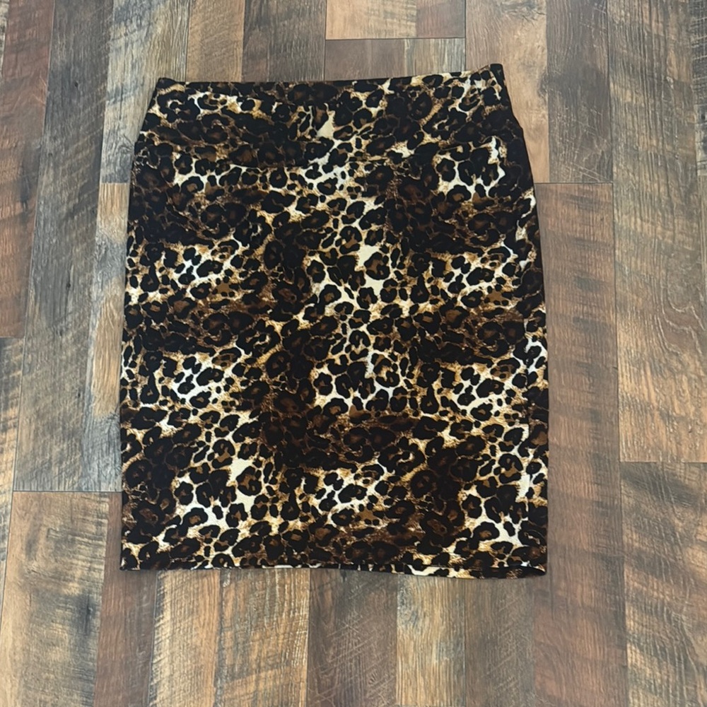 LuLaRoe Animal Print Pencil Skirt - Black, Brown, and Cream